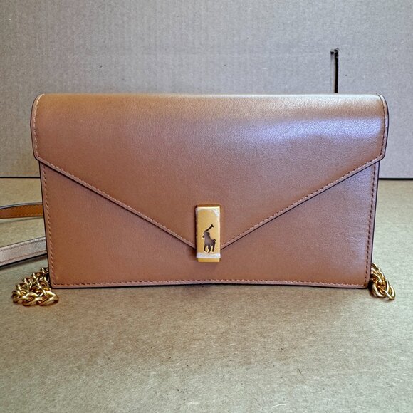 Polo Ralph Lauren Polo ID Leather Chain Wallet & Crossbody – Classic Tan - Picture 8 of 13